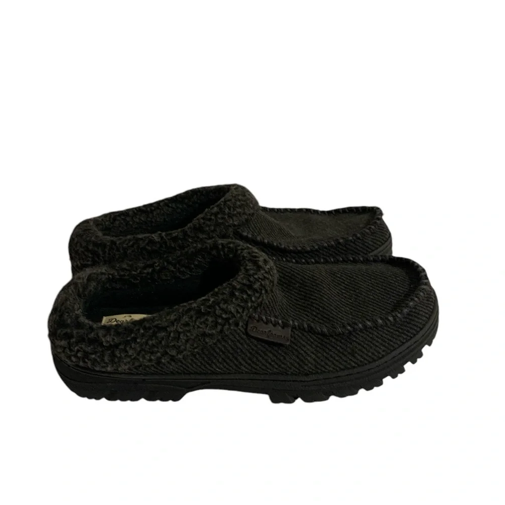 Dearfoams Men Gray Slip-On Slippers 11/12